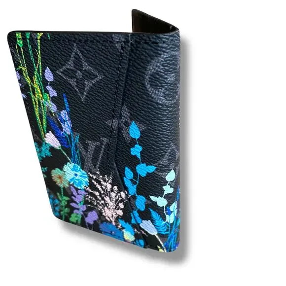 NWT Louis Vuitton Pocket Organizer Monogram Eclipse Foliage Black Floral Boxed - Picture 10 of 16